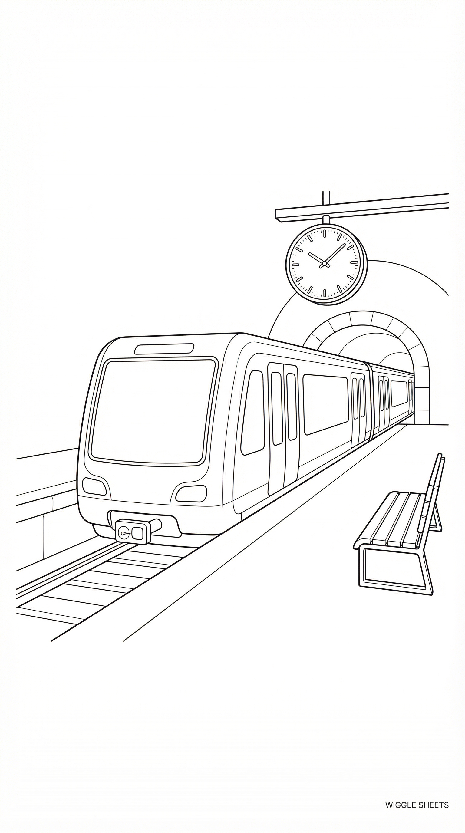 Modern Subway Train Coloring Page
